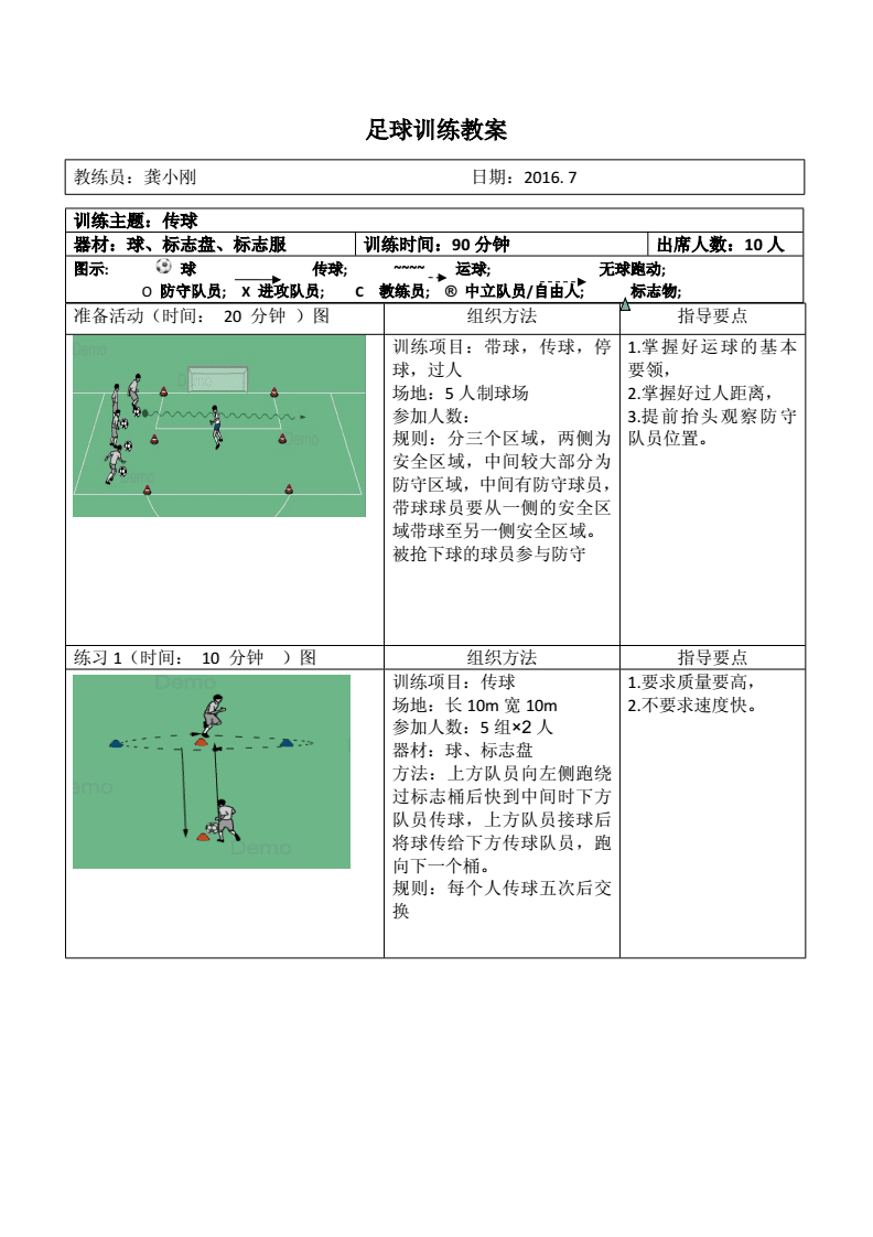 足球训练周计划及教案_足球训练周计划训练内容