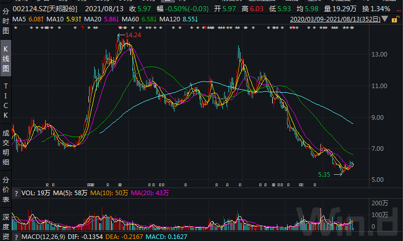 关于天邦科技股票走势分析的信息