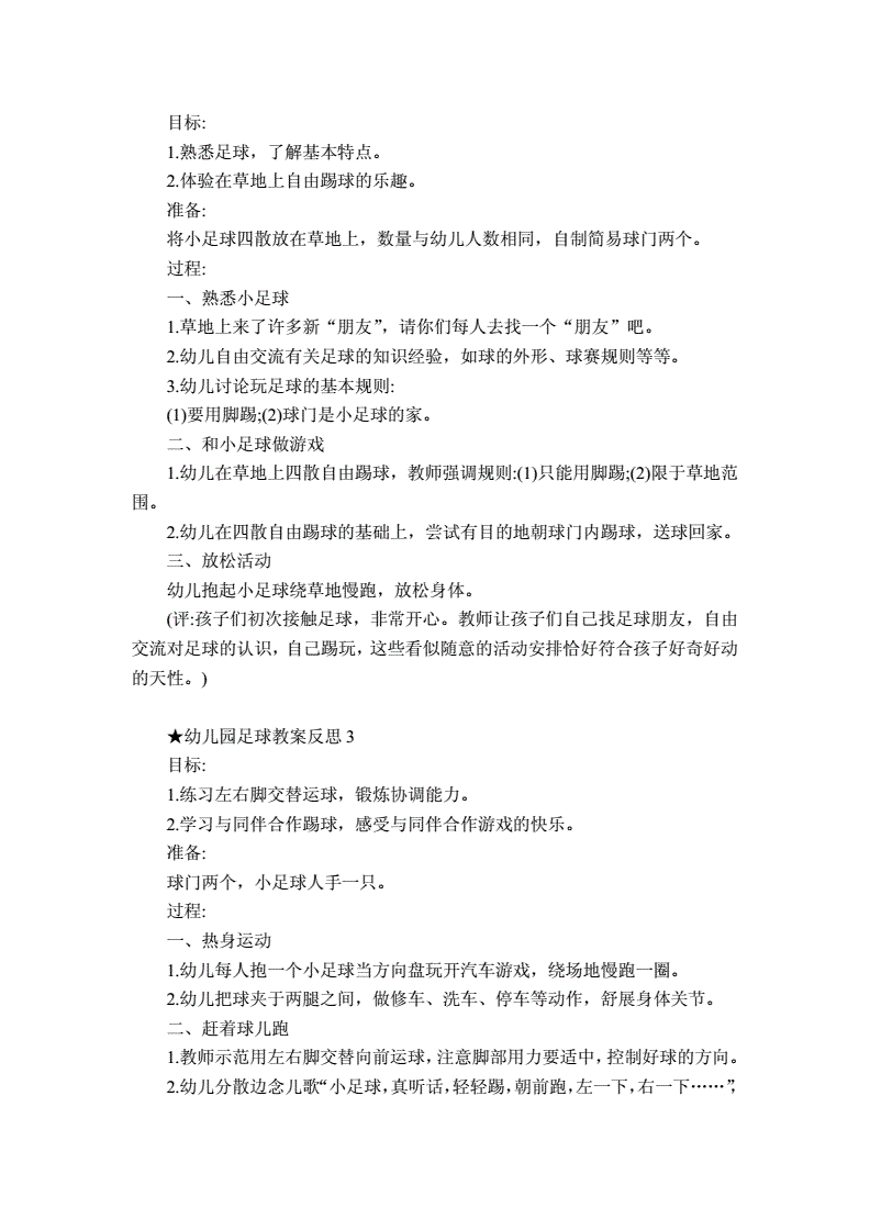 幼儿园足球活动反思_幼儿园足球活动方案反思