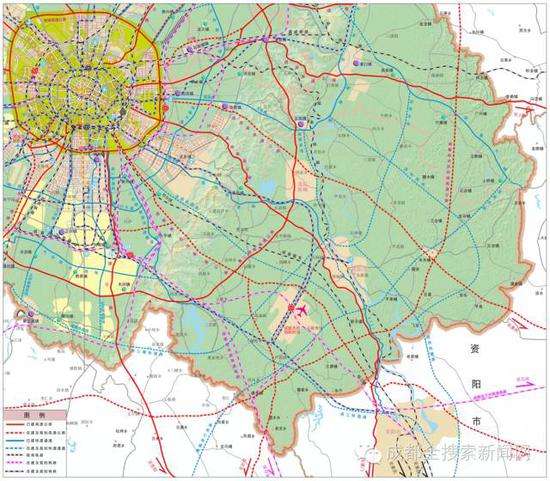 天府机场高速线路走势_天府国际机场高速线路图