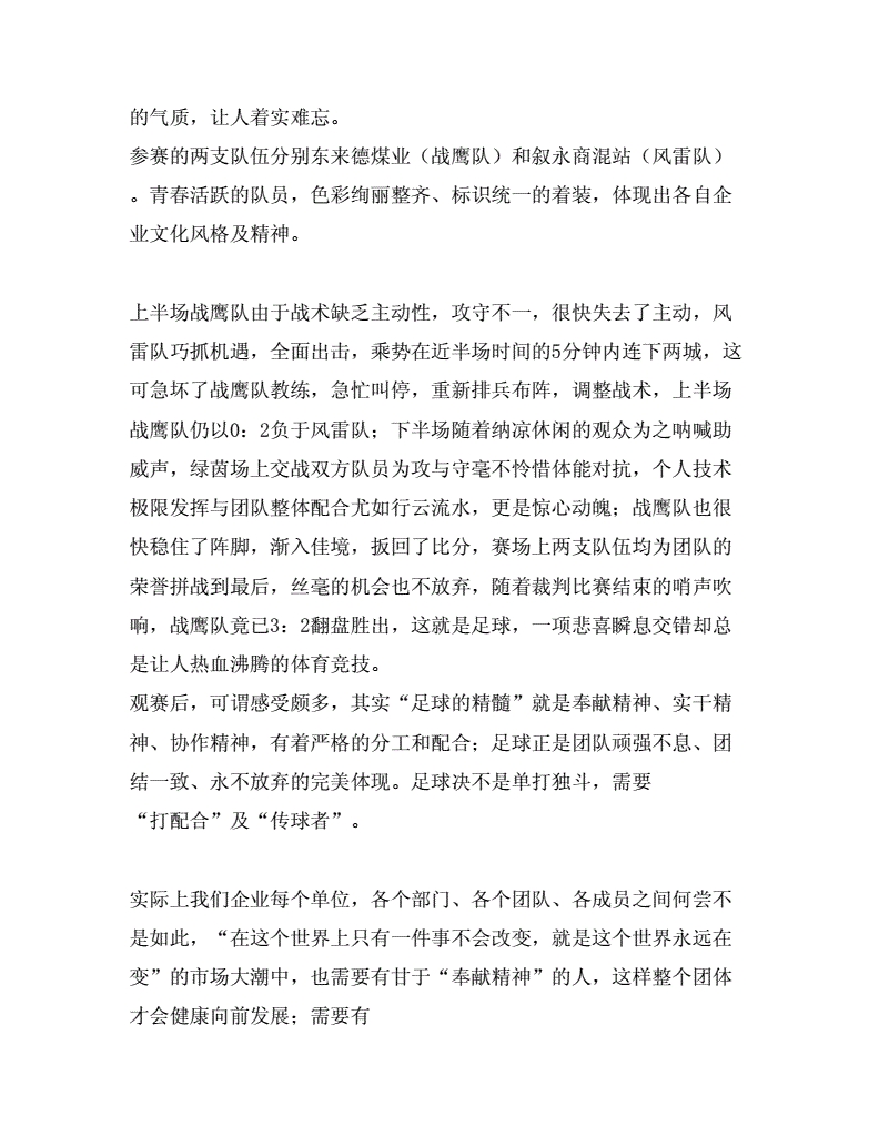 观足球赛有感_观足球赛有感400字