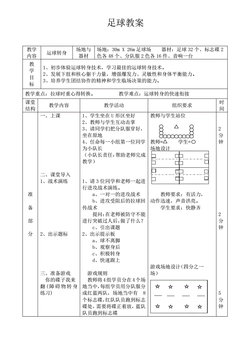 足球教案模_足球教案模板