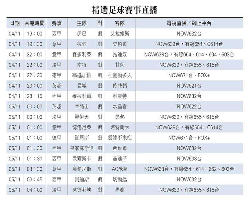 足球赛事直播表_足球赛事直播表演