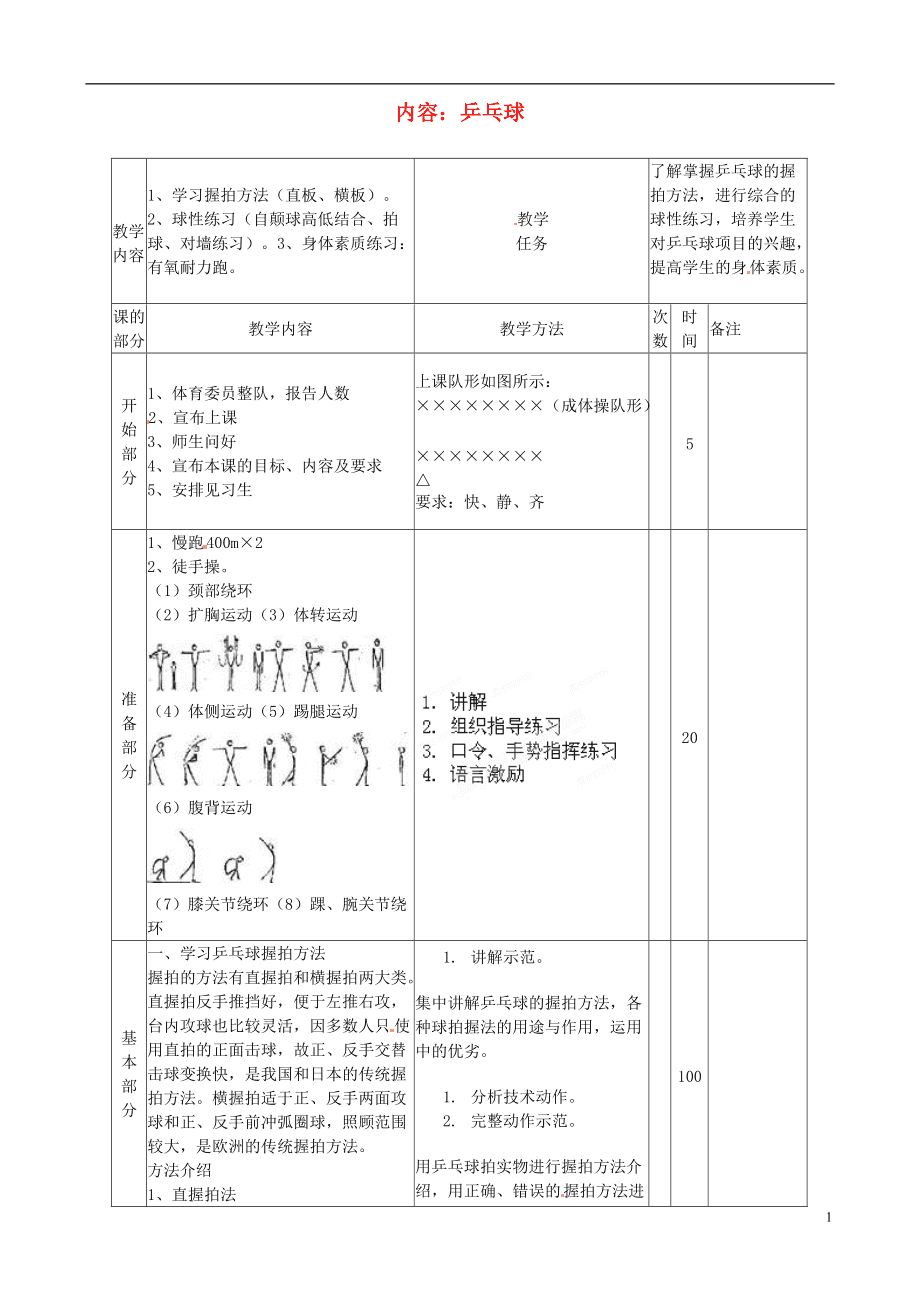 优秀初中体育教案_体育优秀课教案