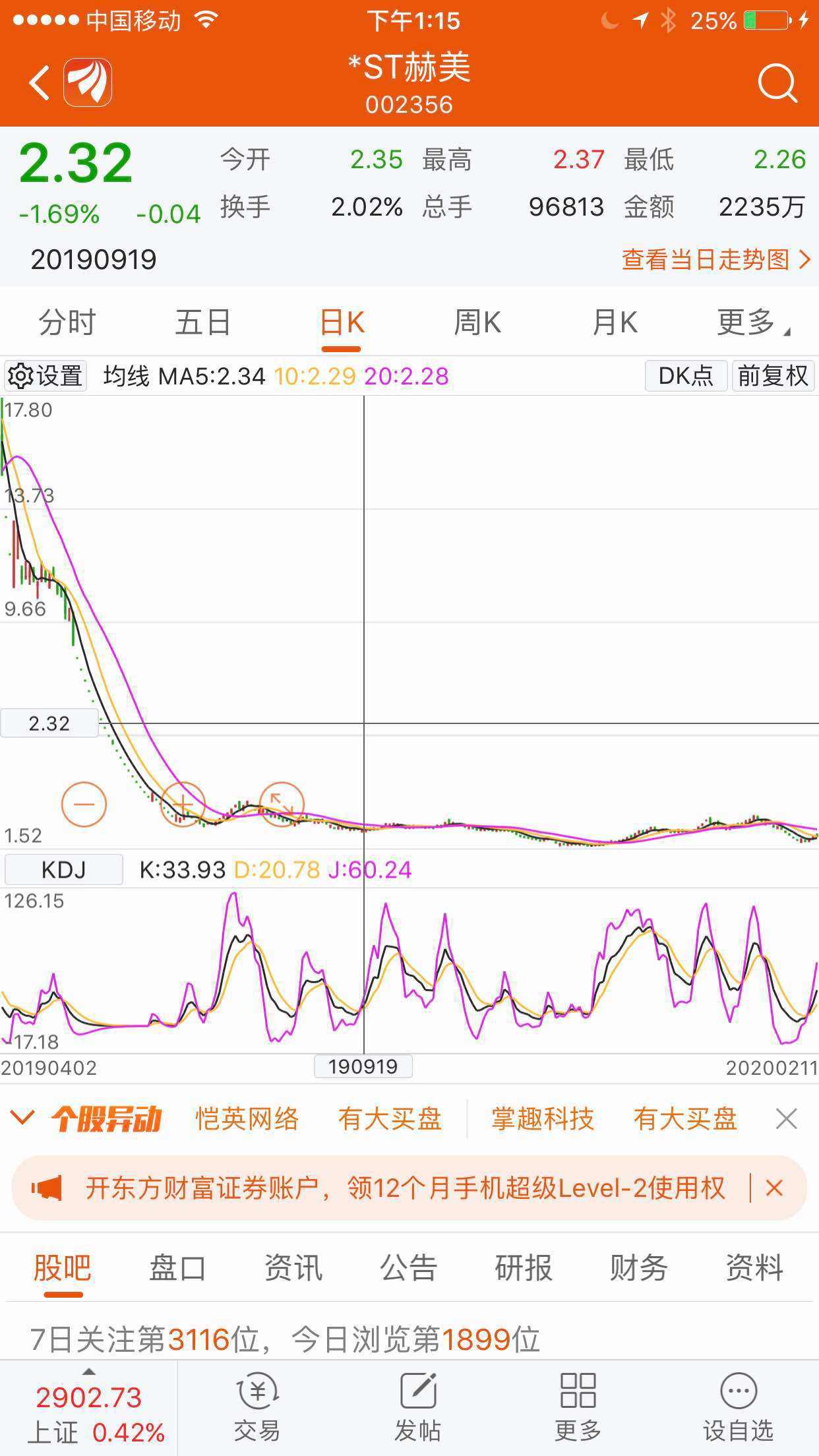 跌停翘板后第二天走势_跌停板打开后第二天的走势