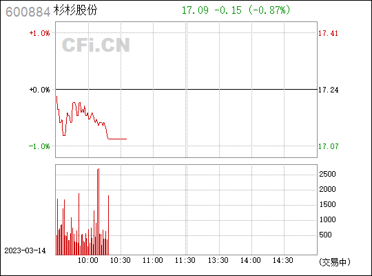 杉杉股份今天走势分析_600884杉杉股份目前的走势