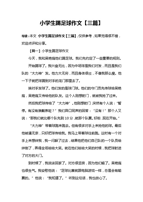 关于踢足球的作文_关于踢足球的作文400字左右