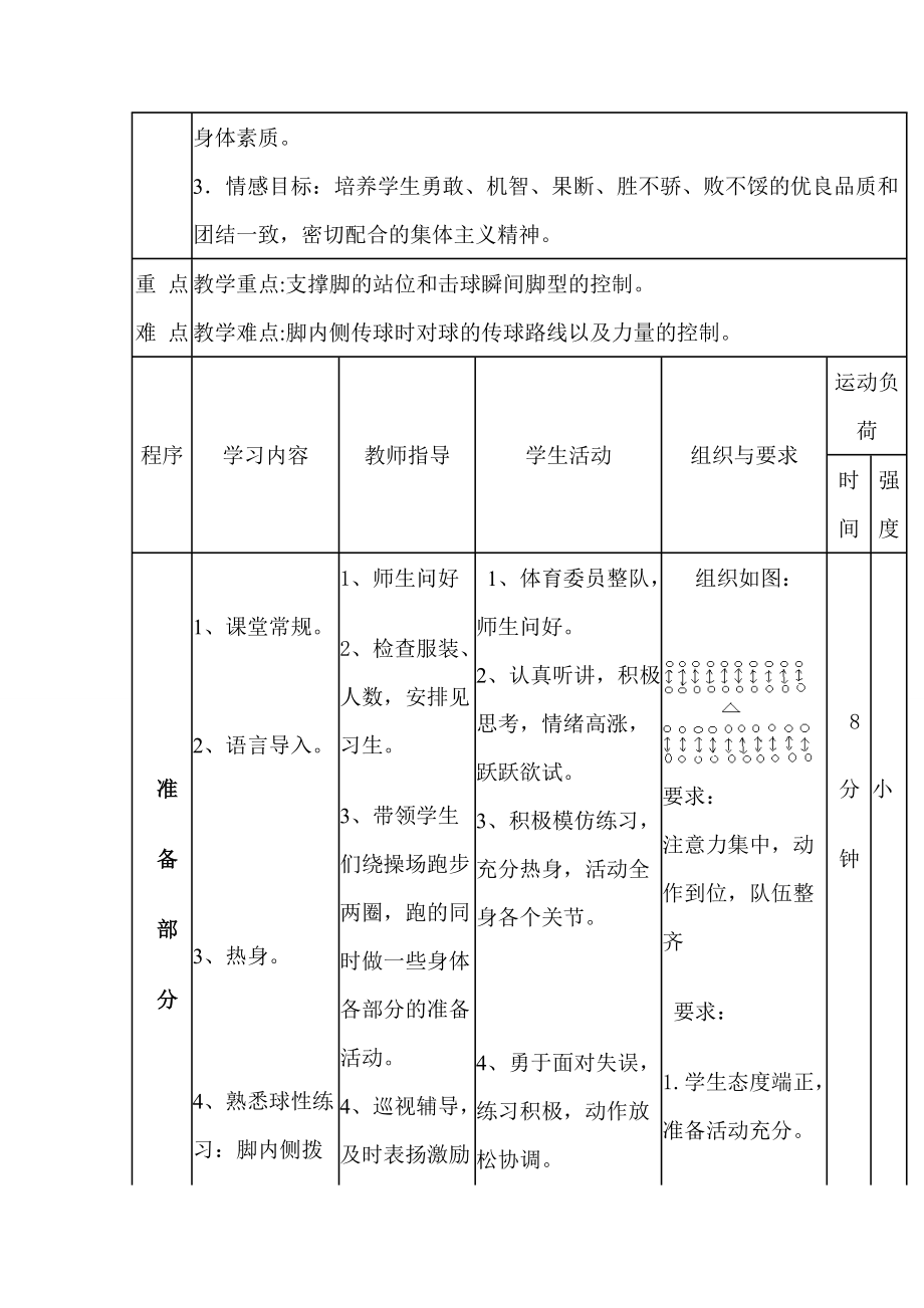 四年级足球下册教学教案_小学四年级上册踢足球教案