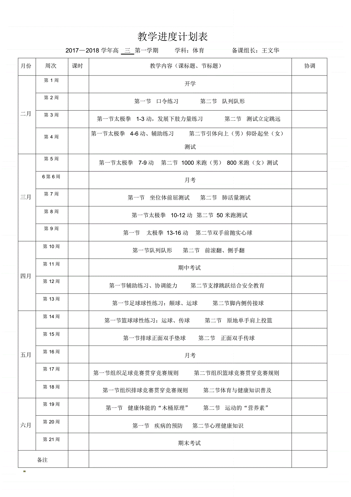 体育个人工作计划_体育个人工作计划指导思想是什么