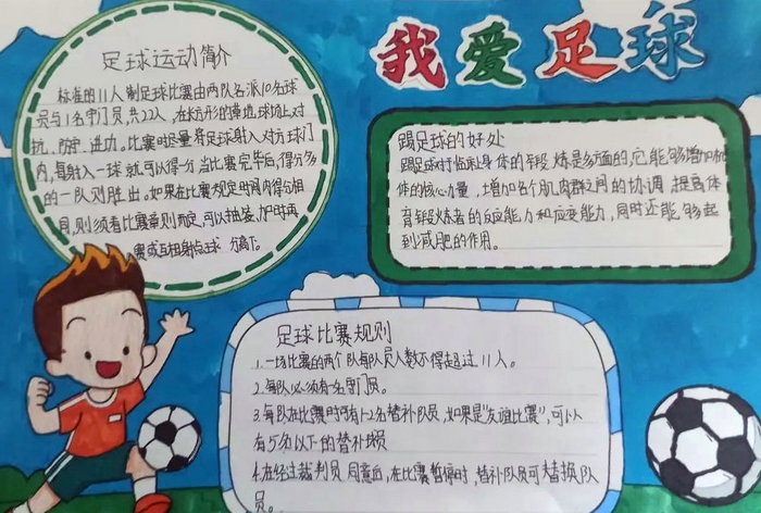 生活中有足球手抄报一等奖_生活中的手抄报一年级简单又好看